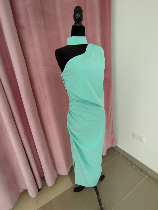 VESTIDO MIDI ASIMETRICO